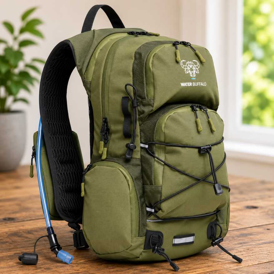 Water Buffalo Sherpa 22L hydration hiking backpack for day hiking and trail running